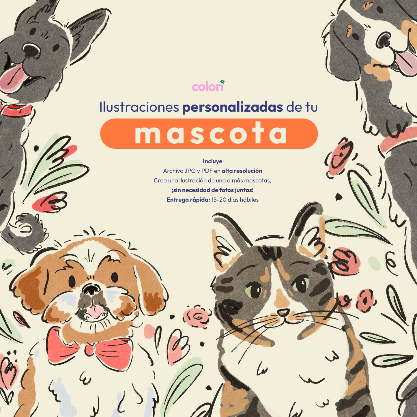 Ilustración Digital Personalizada de Mascotas