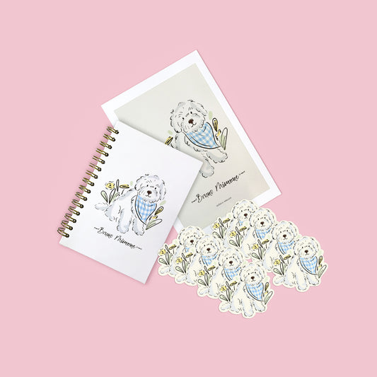 Kit personalizado: Libreta + Print enmarcado + Sticker