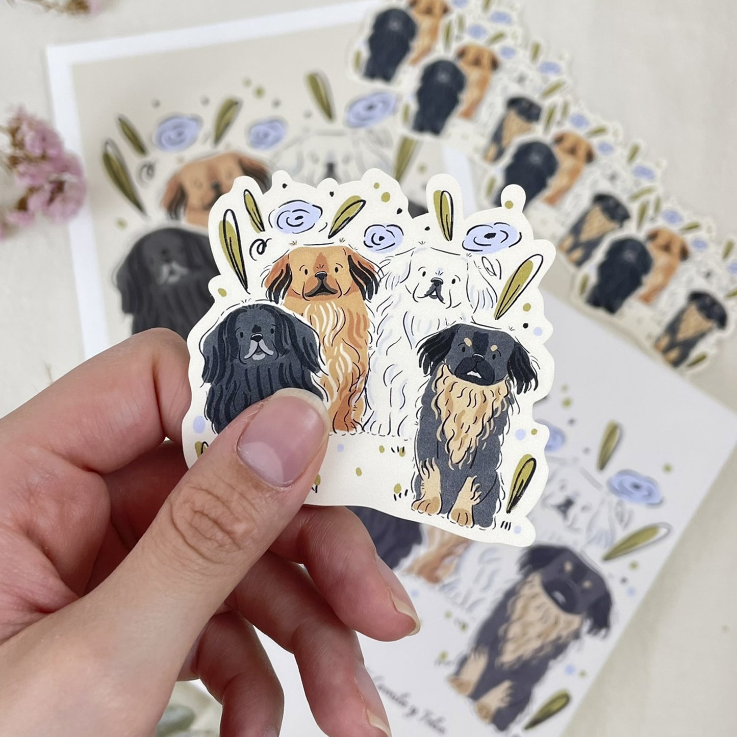 Set de 8 Stickers con Ilustración de tu Mascota