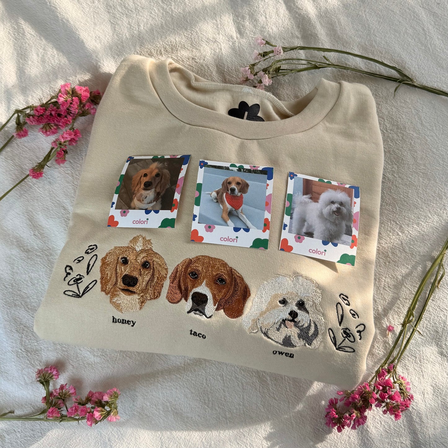 Sudadera Personalizada Bordada con la foto de tu mascota