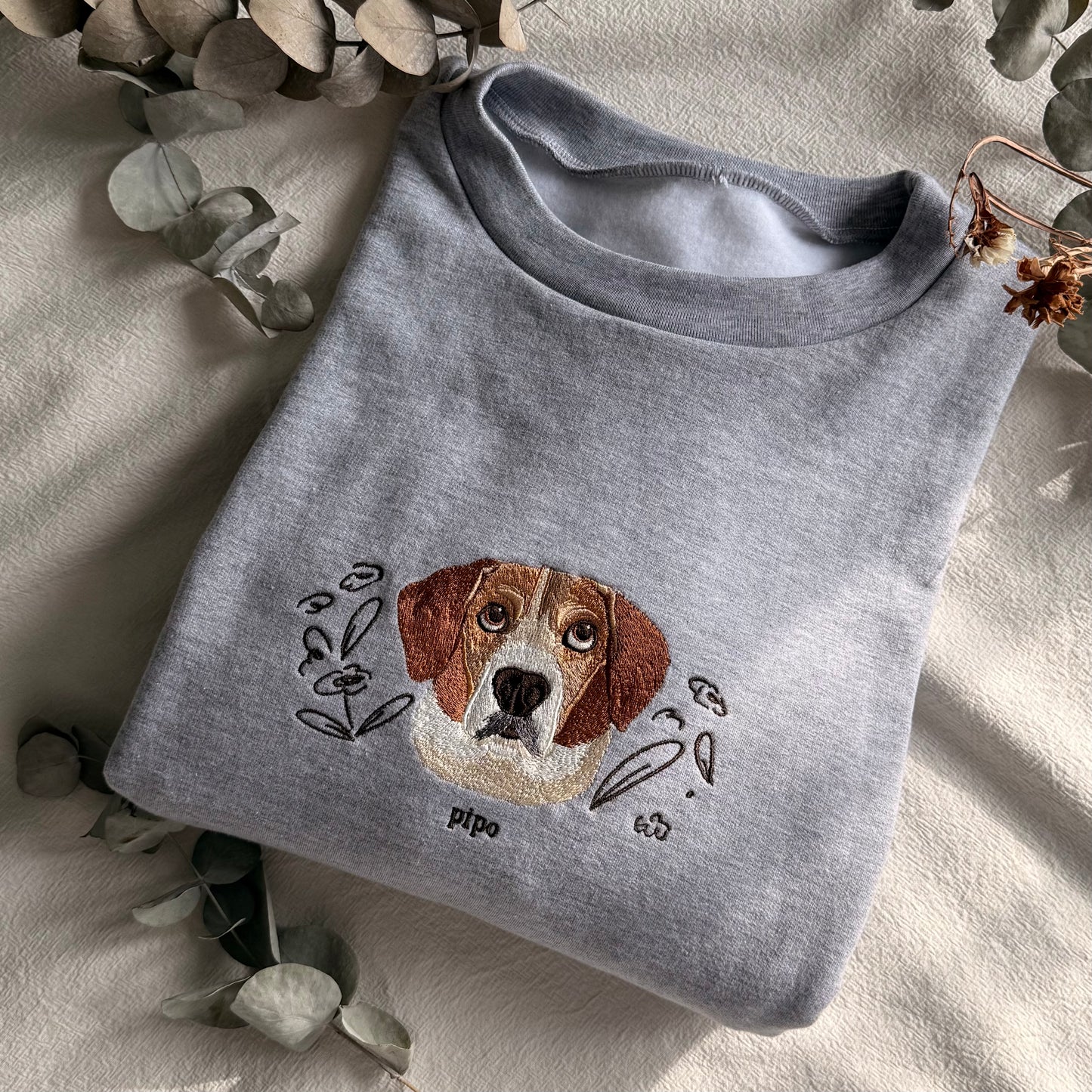 Sudadera Personalizada Bordada con la foto de tu mascota