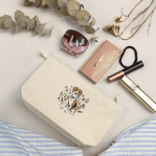 Cosmetiquera Personalizada Bordada con Ilustración de Tu Peludo