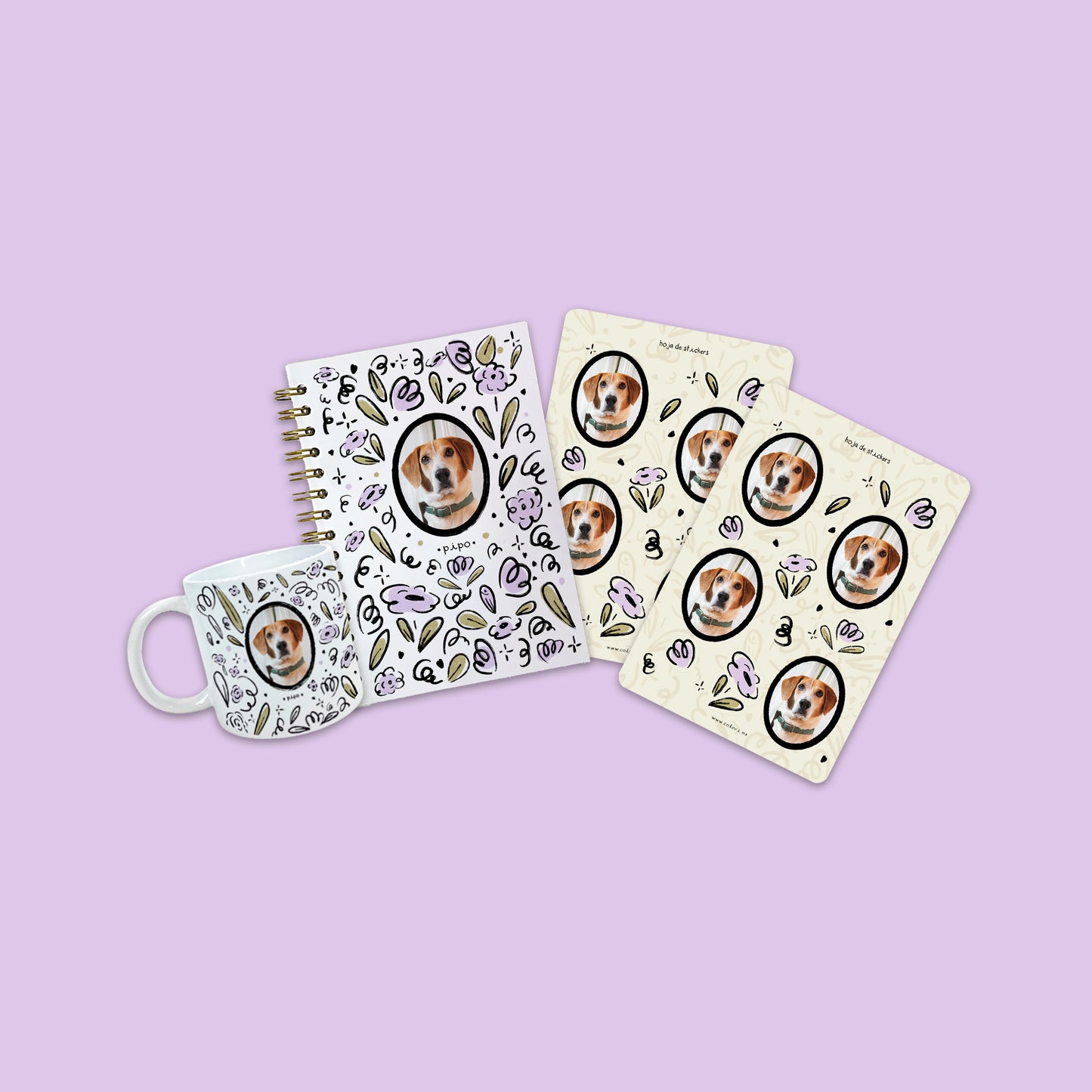Kit Personalizado: Libreta + Taza + 2 Hojas de Stickers